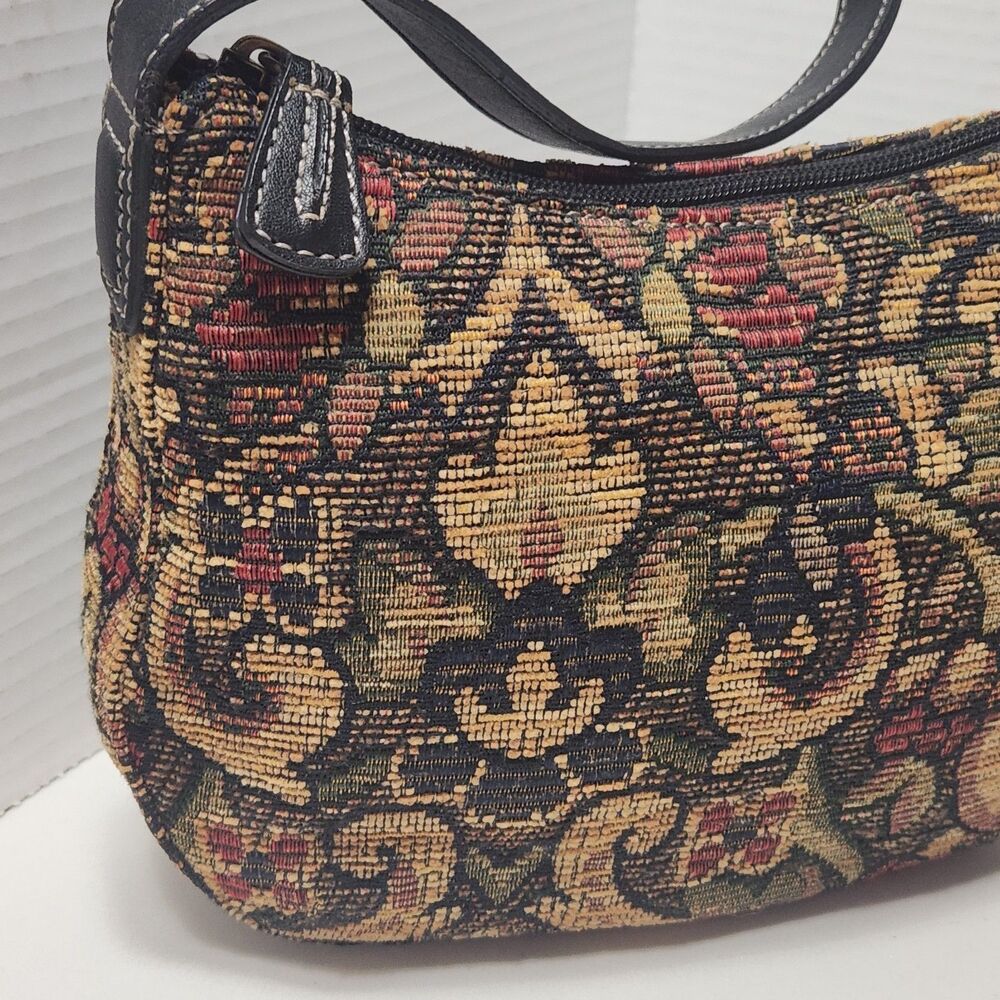 VTG Fossil Tapestry Carpet Hobo Bag Grandmacore Boho Cottagecore 90s Great 75088 - Picture 4 of 16